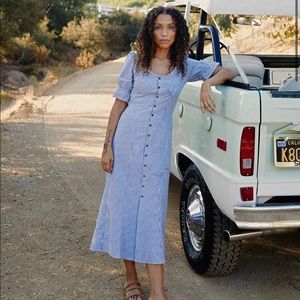 NWT Christy Dawn Lennon Dress in Pewter Stripe